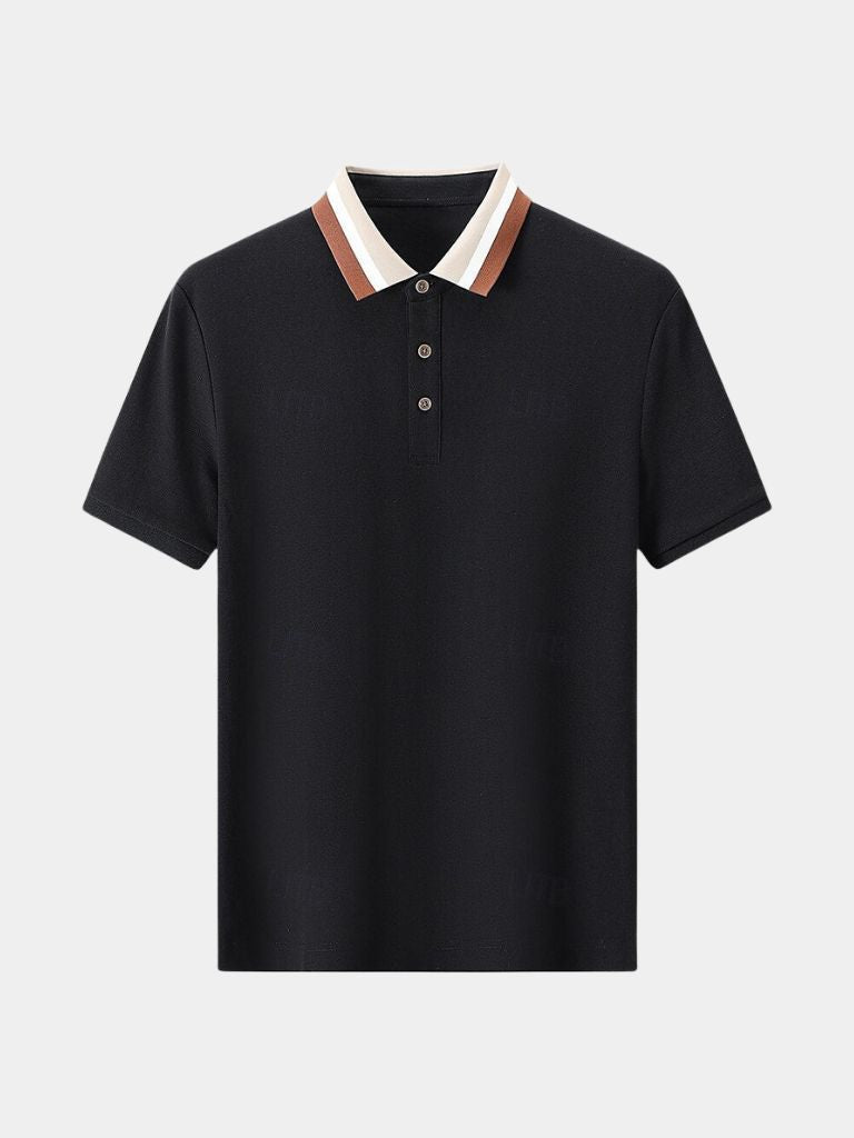 Polo uomo estiva, manica corta e comoda, con elegante colletto a contrasto. Perfetta per il relax.