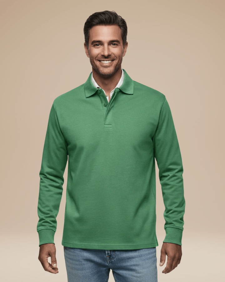 Confortevole polo uomo a maniche lunghe, un capo essenziale per il tuo stile.