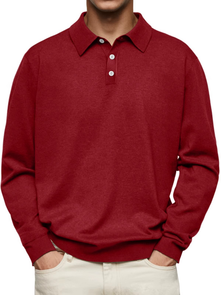 Stile impeccabile: polo uomo a manica lunga, maglia con colletto modellato per ogni outfit maschile.