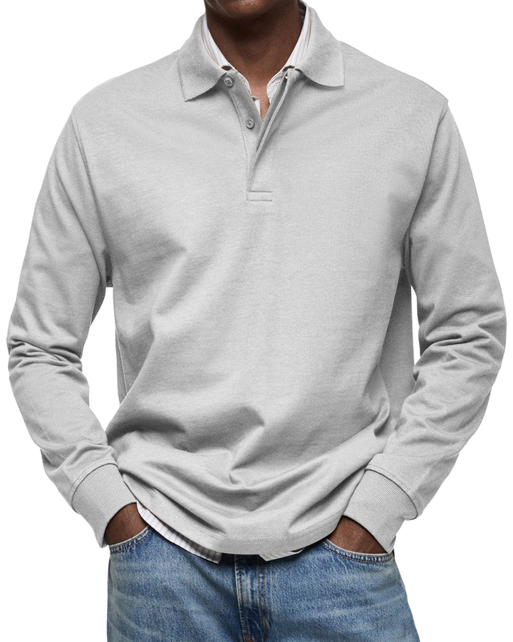 Polo uomo maniche lunghe nera, abbigliamento versatile per uno stile casual-elegante. Perfetta in ogni occasione.