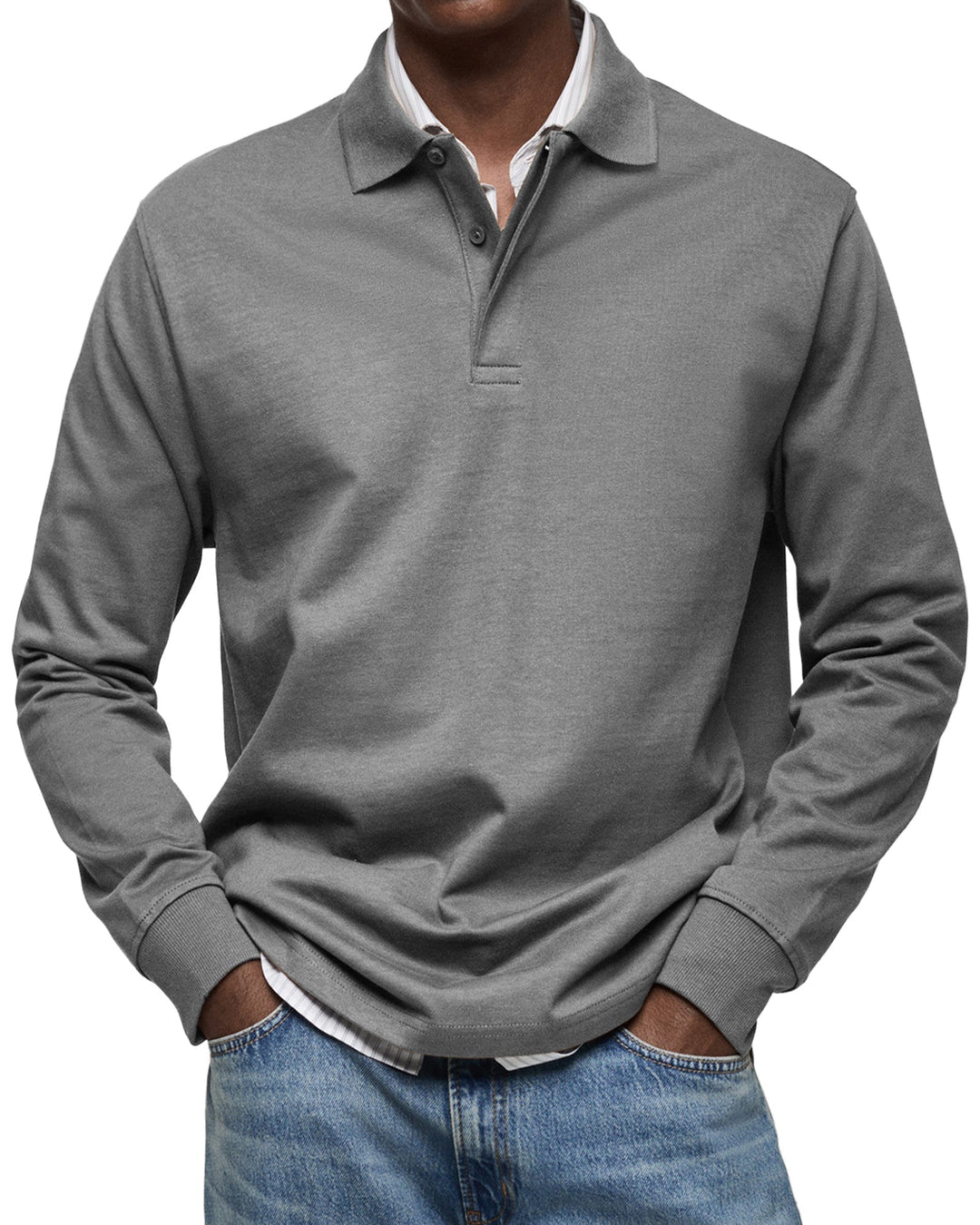Polo a maniche lunghe da uomo, design sofisticato per comfort e stile. Ottima per outfit casual o business casual.