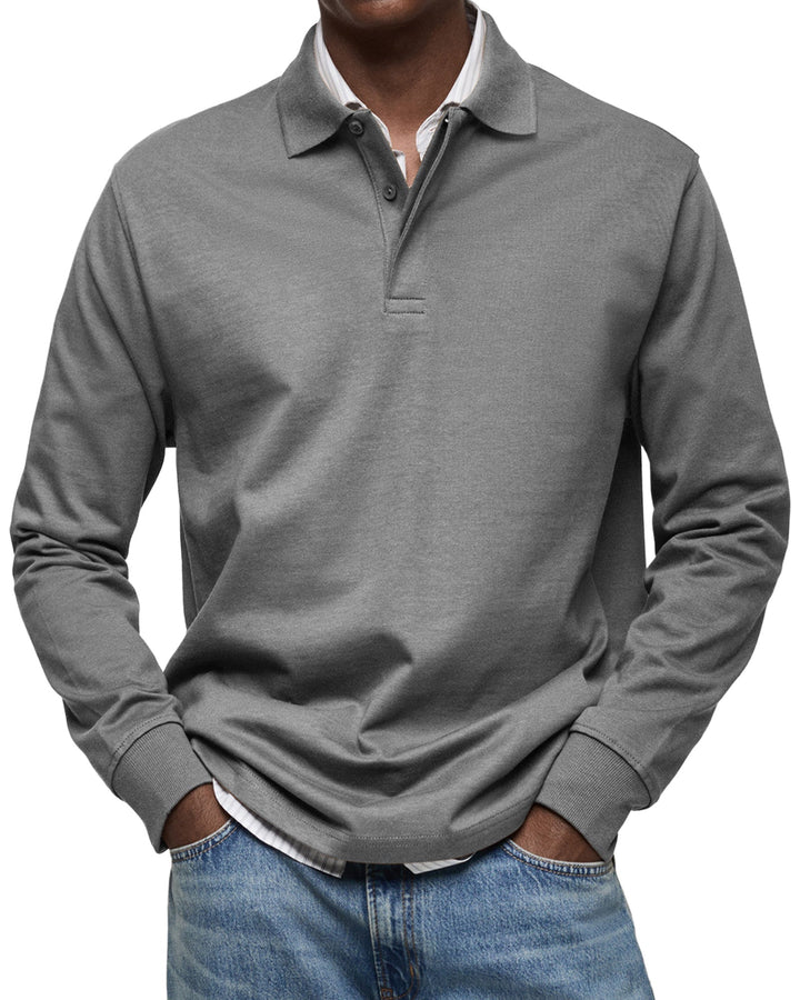 Polo a maniche lunghe da uomo, design sofisticato per comfort e stile. Ottima per outfit casual o business casual.