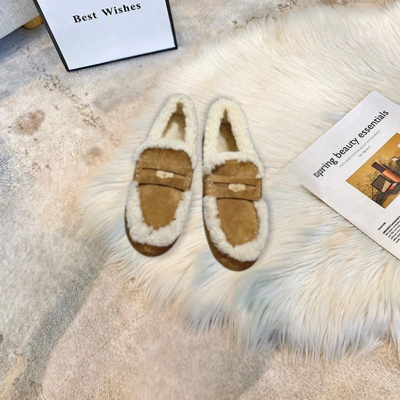 Mocassini da donna invernali con morbida fodera calda e accogliente, perfetti per comfort e passeggio in stile casual.