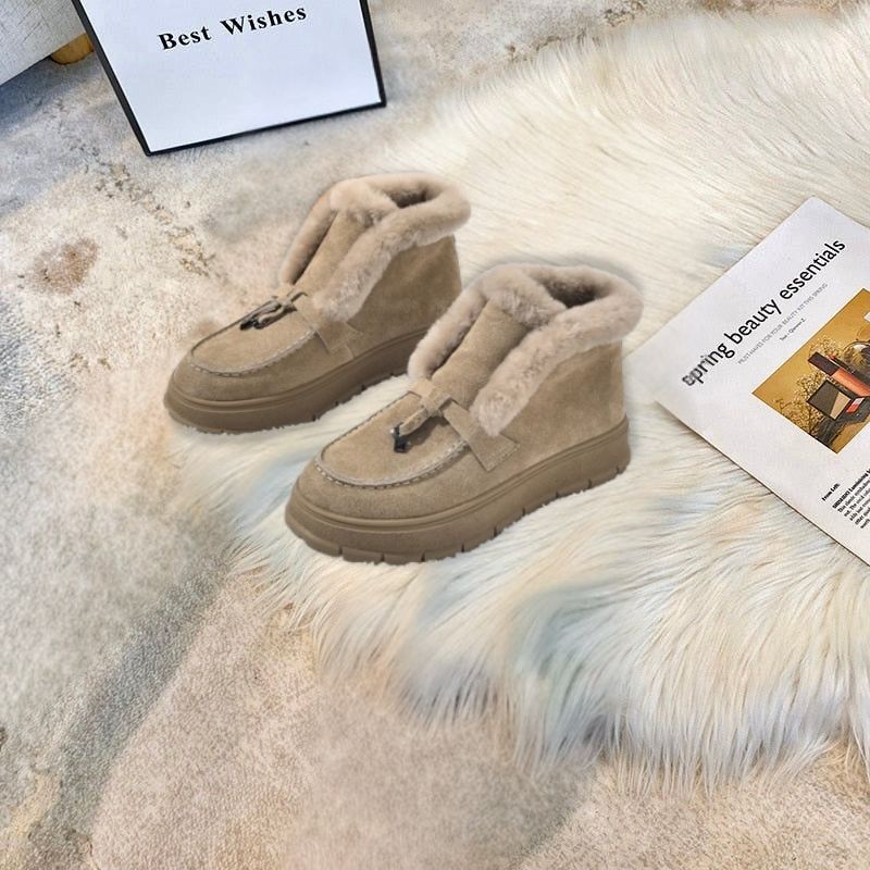 Stivaletti invernali da donna grigi, scarpe comode ed eleganti ideali per la moda quotidiana e il comfort.