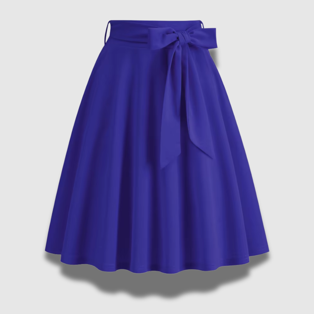 Gonna svasata elegante da donna, a vita alta e con cintura. Versatile per ogni occasione, un must-have della moda femminile.
