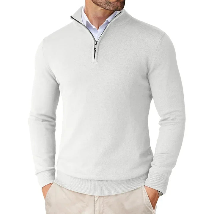 Maglione elegante da uomo con zip, perfetto per un look moderno e confortevole, abbigliamento versatile.