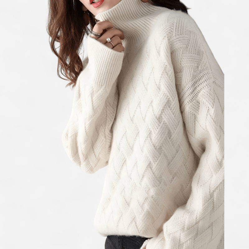 Maglione dolcevita donna di lusso, caldo ed elegante. Ideale per autunno inverno, stile versatile e chic.