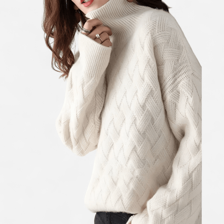 Maglione dolcevita donna di lusso, caldo ed elegante. Ideale per autunno inverno, stile versatile e chic.