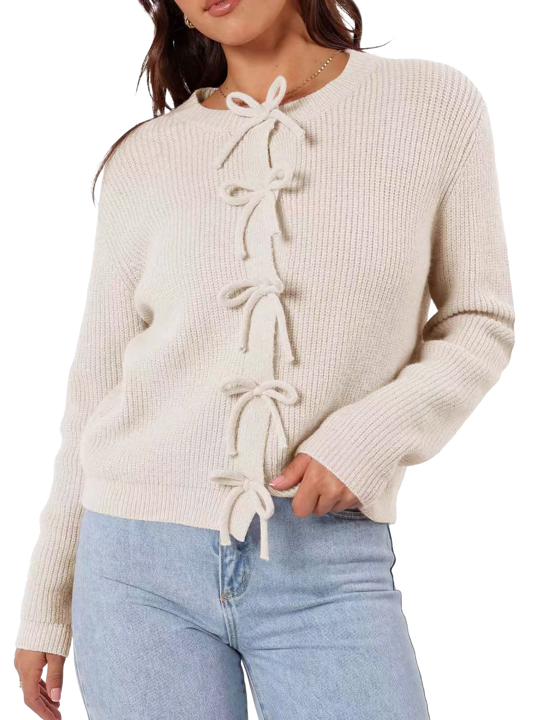 Cardigan donna versatile con laccetti, in maglieria, colore bordeaux, per un look autunnale comodo ed elegante.