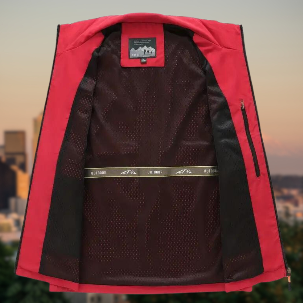 Gilet uomo leggero con zip, perfetto per layering in primavera/autunno. Versatile e multitasche.