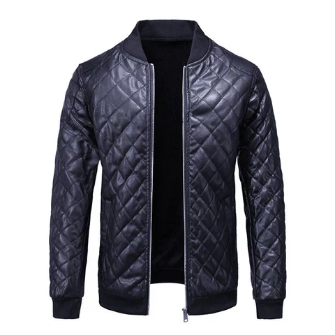 Elegante bomber trapuntato blu da uomo, ideale per un look casual ma raffinato.