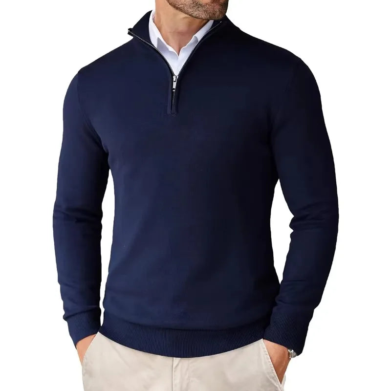 Pullover da uomo con zip per comfort e stile quotidiano, vestibilità moderna e rilassata.