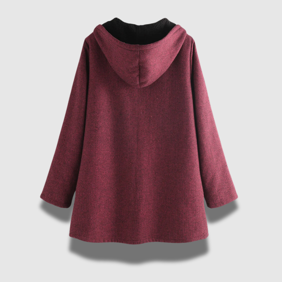 Outerwear donna elegante, giacca invernale calda con cappuccio per un look sofisticato e protezione dal freddo.