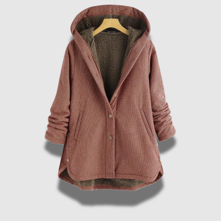 Cappotto lungo invernale da donna isolato, elegante e caldo per un perfetto stile femminile e moda outerwear.