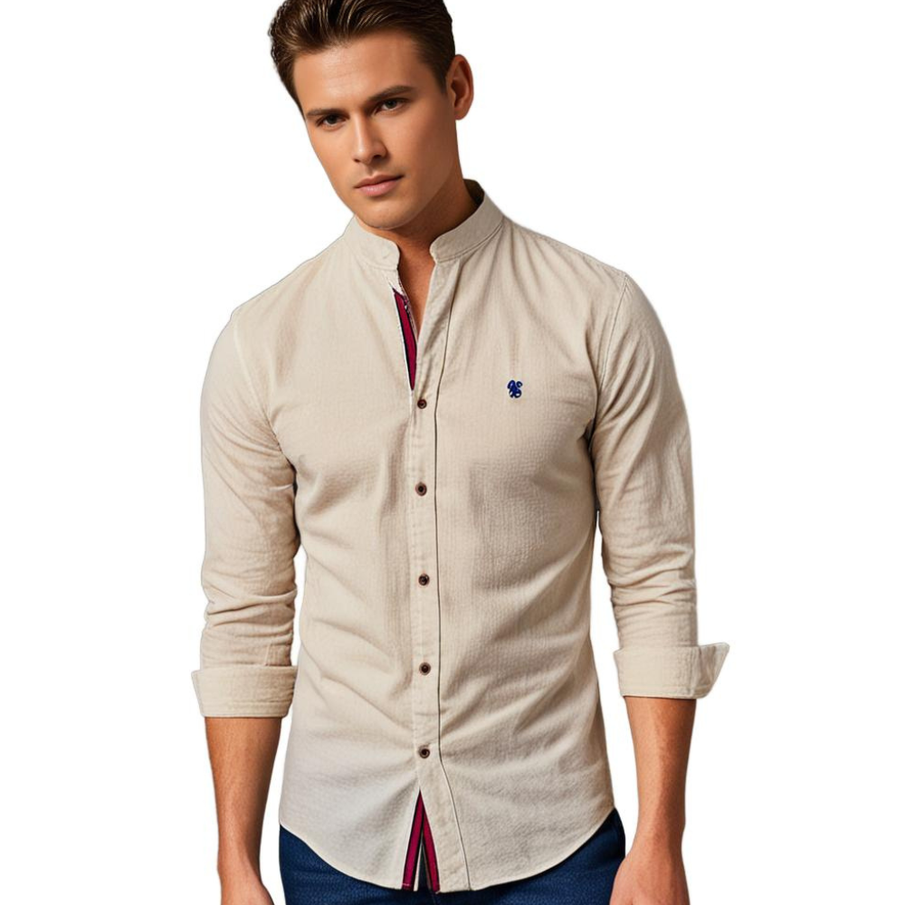 Camicia a maniche lunghe da uomo, premium, confortevole e resistente, per abbigliamento maschile versatile.