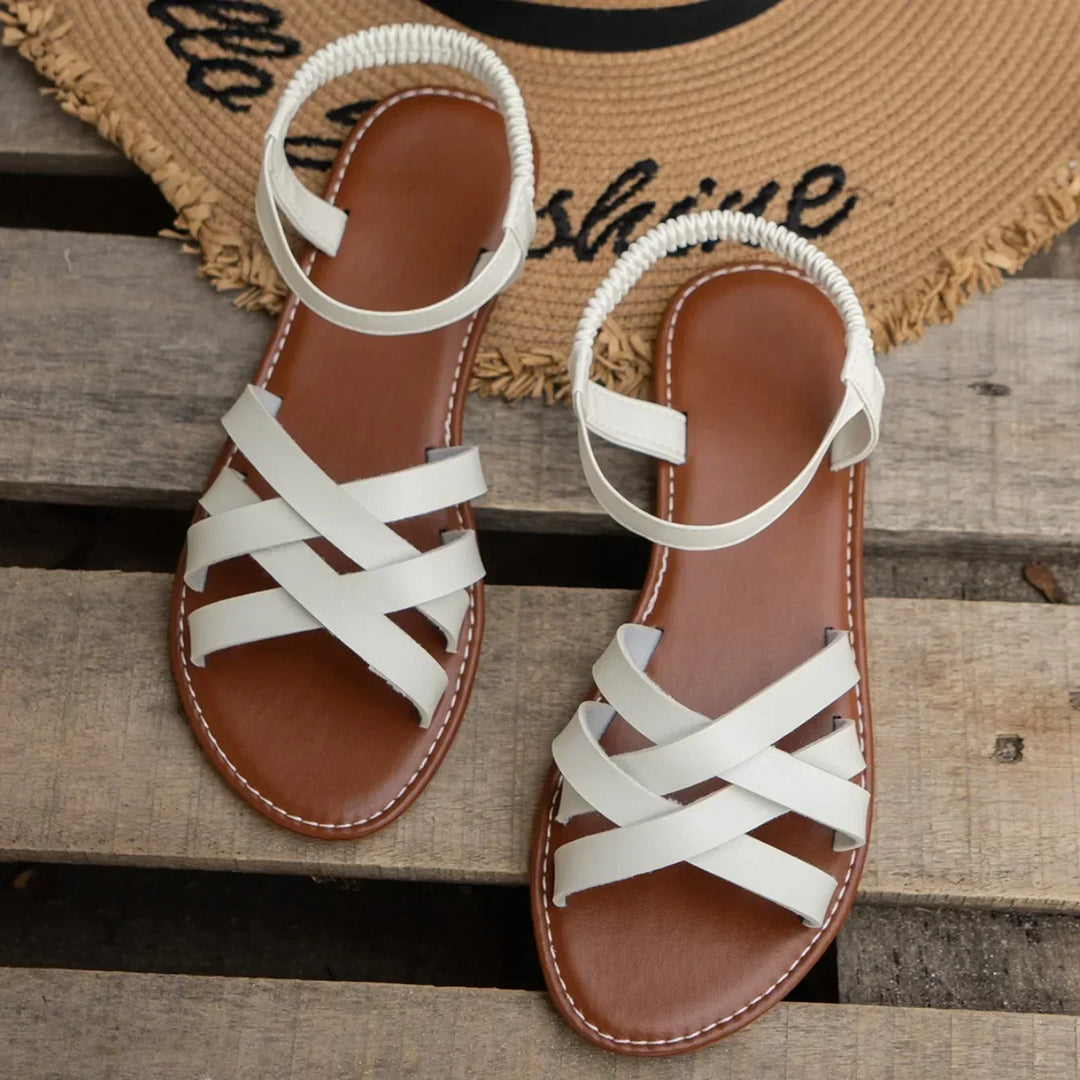 Sandali donna estivi casual, design intrecciato, suola confortevole. Ideali per spiaggia e passeggio.