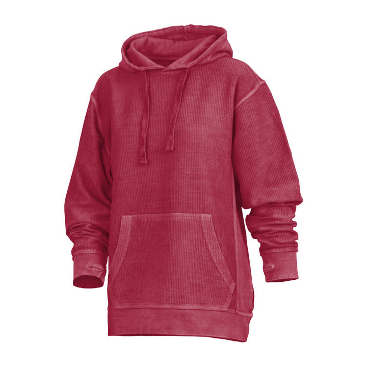 Felpa donna comoda stone wash, con cappuccio e fori pollici, per un abbigliamento casual alla moda.