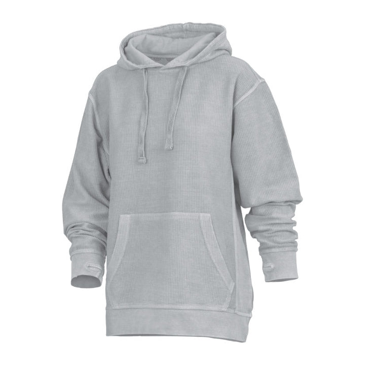 Felpa donna casual-chic, con cappuccio, fori pollici e finitura stone wash. Per un tocco di stile.