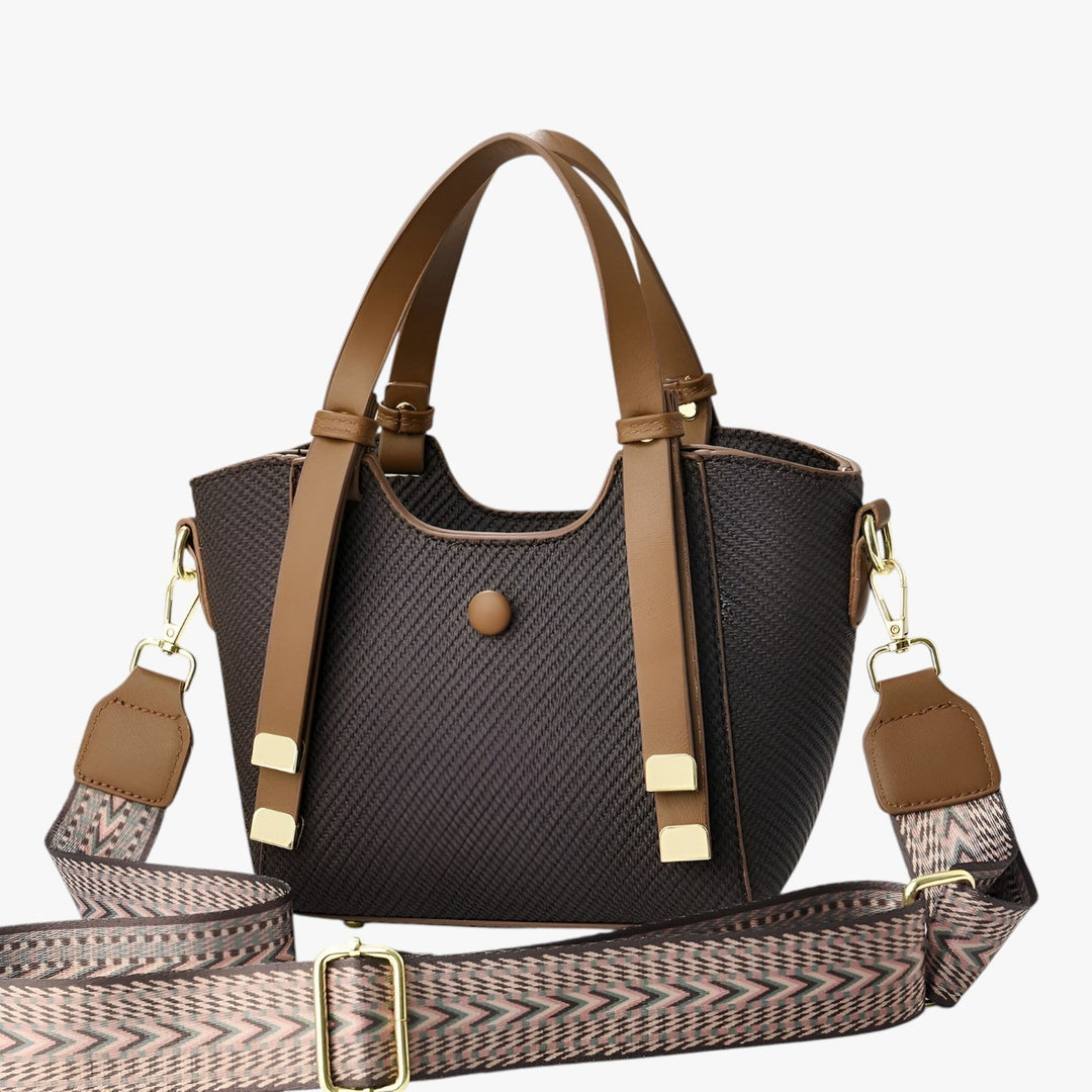 Borsa tote compatta da donna multicolore in sintetico, ideale per l'uso quotidiano.