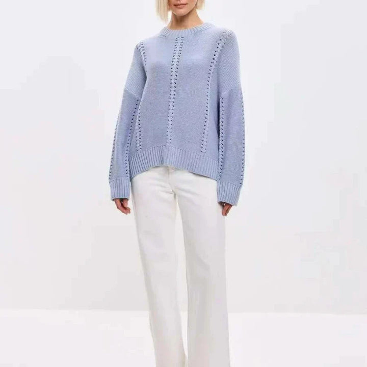 Maglione donna oversize casual con girocollo, perfetto per il tempo libero.