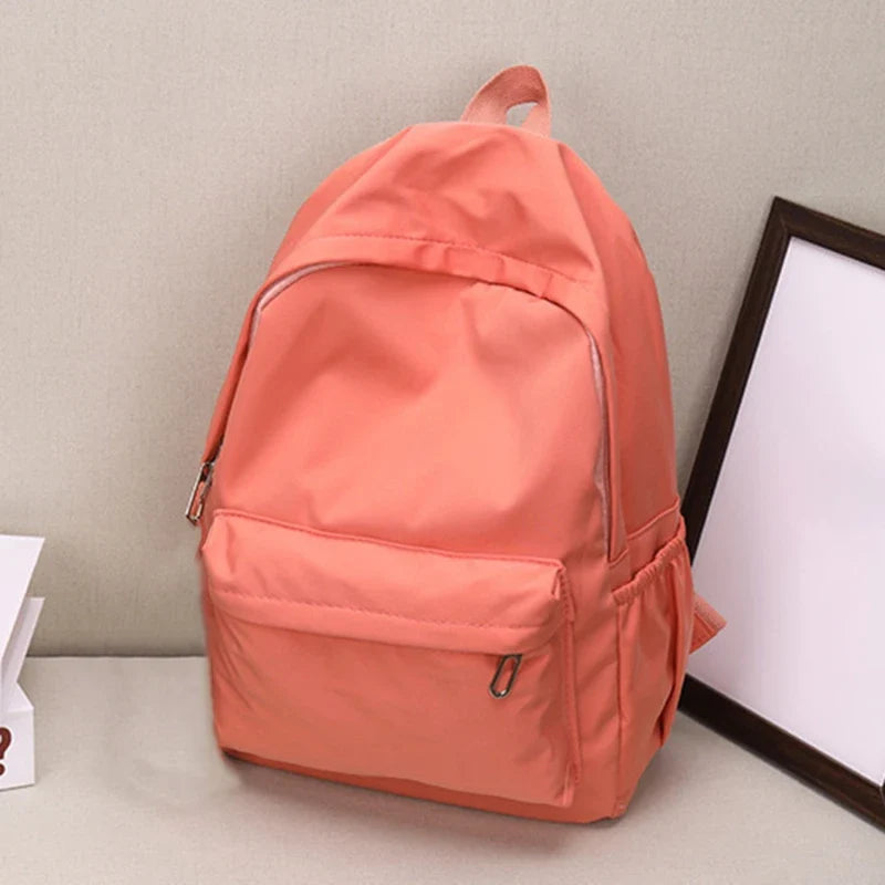 Zaino a spalla donna in nylon impermeabile, grande capacità, per scuola, università, viaggio.