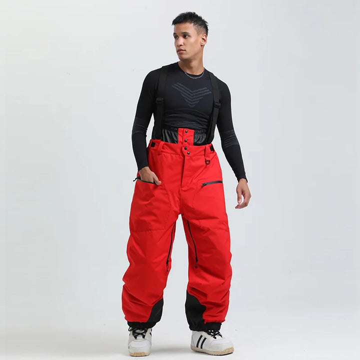 Pantaloni unisex da sci e snowboard, impermeabili con bretelle, perfetti per freddo estremo sulla neve.