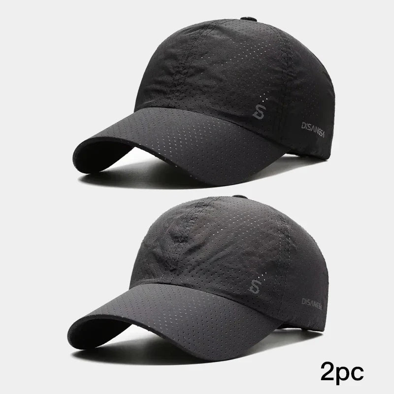 Cappello regolabile da uomo per corsa, con tessuto traspirante e visiera, ottimo per l'abbigliamento sportivo.