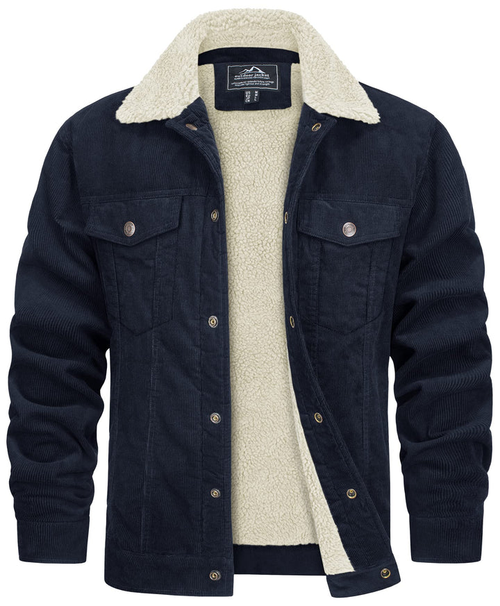 Giacca uomo in velluto a coste, foderata per massimo calore e comfort. Abbigliamento maschile classico ed elegante.