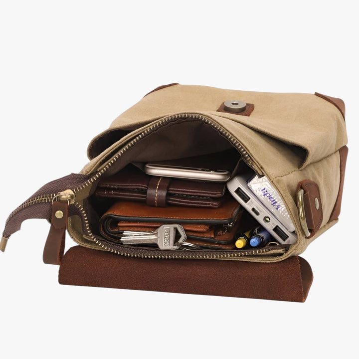 Accessorio moda essenziale: borsa messenger donna kaki Assisi, complemento versatile per ogni outfit.