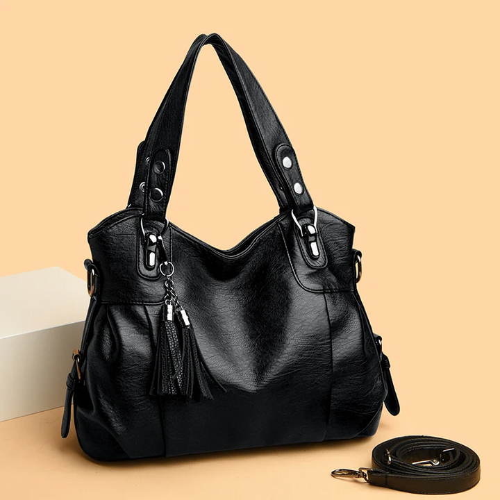 Borsa marrone da donna stile tote, robusta e capiente. Ottima come borsa a spalla o a tracolla versatile.