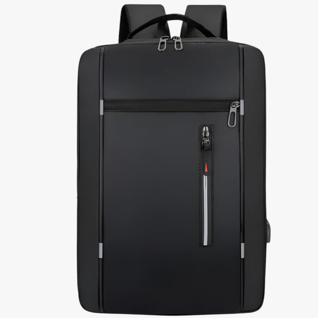 Scomparto interno zaino uomo con protezione per laptop 15.6" e multiple tasche per l'organizzazione.
