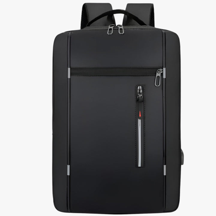 Scomparto interno zaino uomo con protezione per laptop 15.6" e multiple tasche per l'organizzazione.