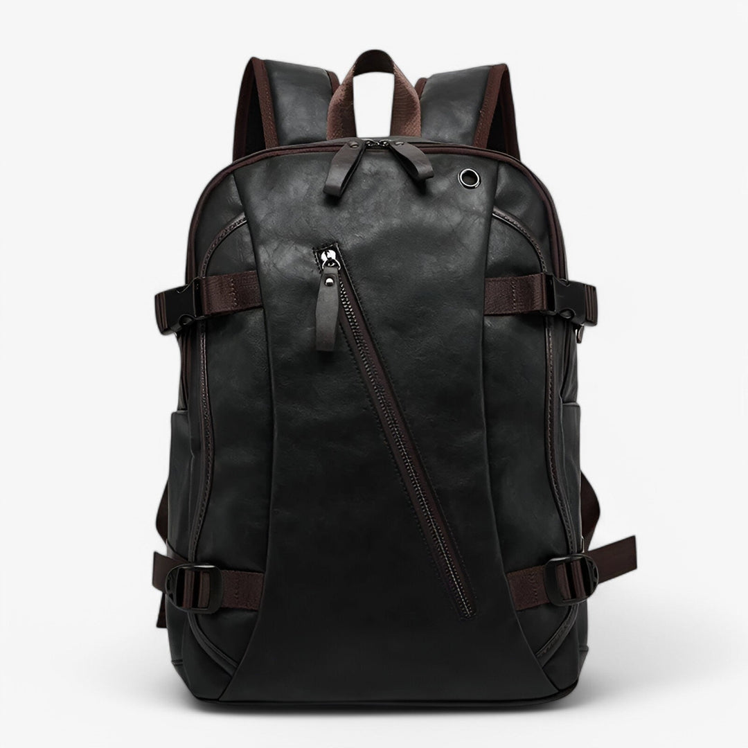 Interno dello zaino uomo multitasche, con scomparti ben organizzati per laptop e altri accessori da ufficio o viaggio.