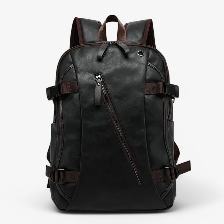 Interno dello zaino uomo multitasche, con scomparti ben organizzati per laptop e altri accessori da ufficio o viaggio.