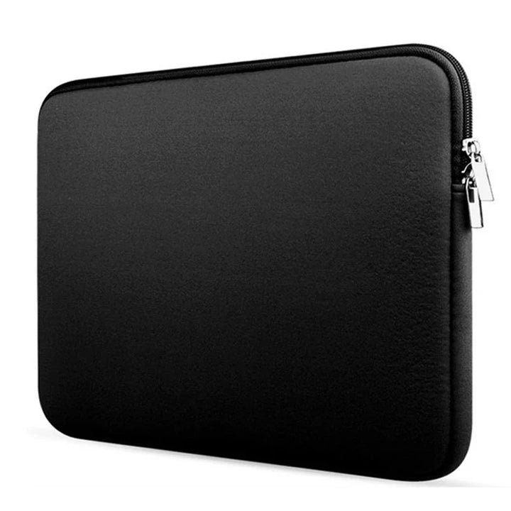 Borsa protettiva minimalista per laptop 13-15 pollici, colore nero. Accessorio ideale per professionisti e studenti universitari.