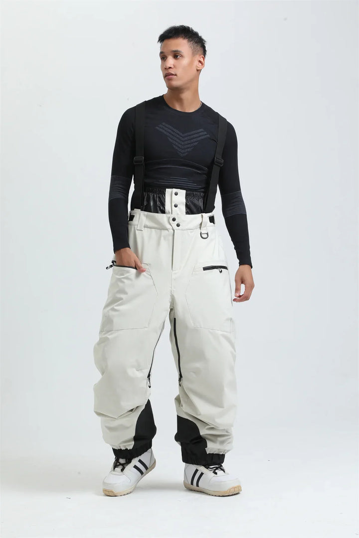 Pantaloni tecnici unisex da sci, impermeabili con bretelle, per un comfort ottimale nel freddo.