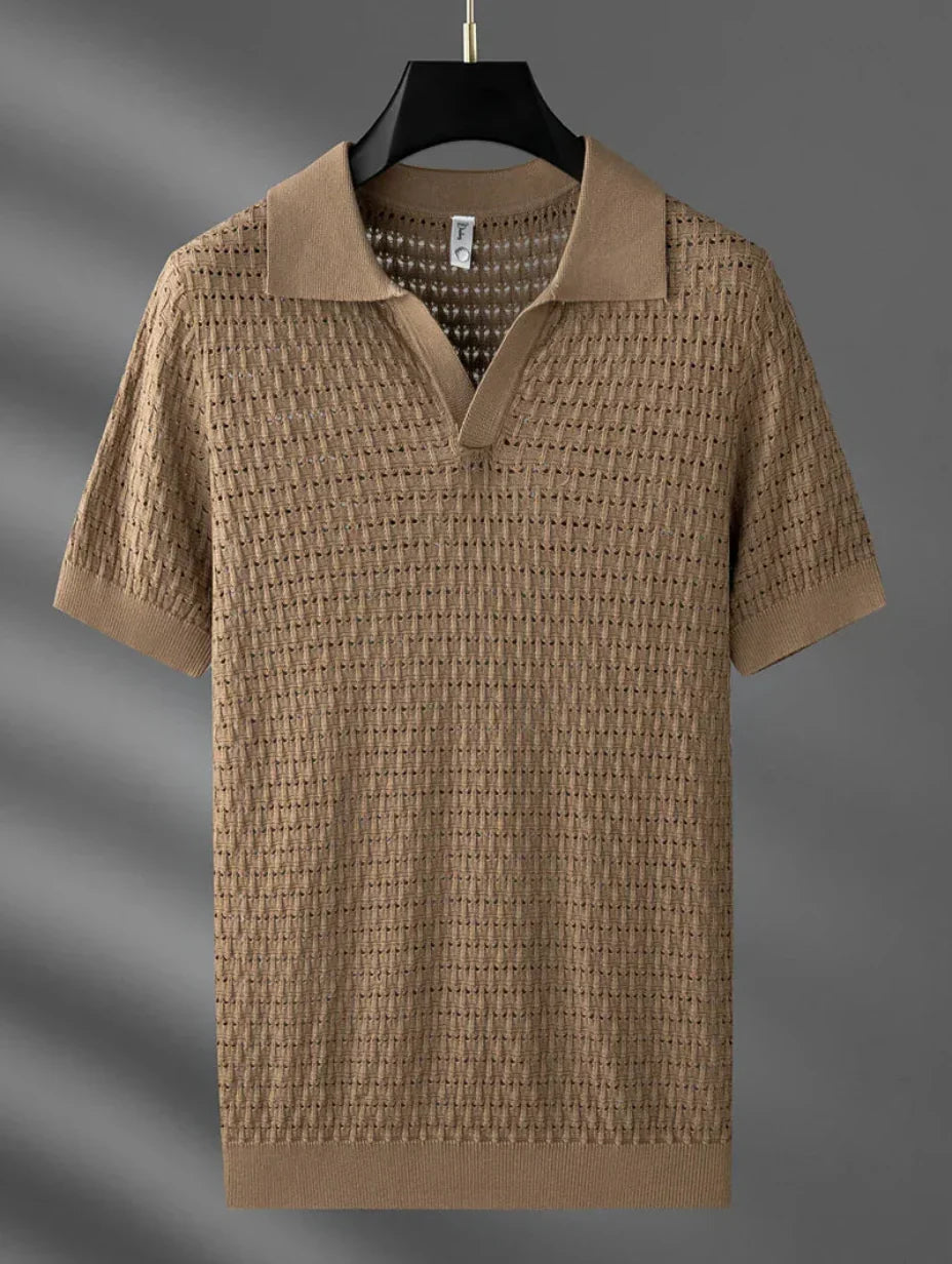 Polo uomo estiva a maniche corte, traspirante per massimo comfort e look casual elegante.
