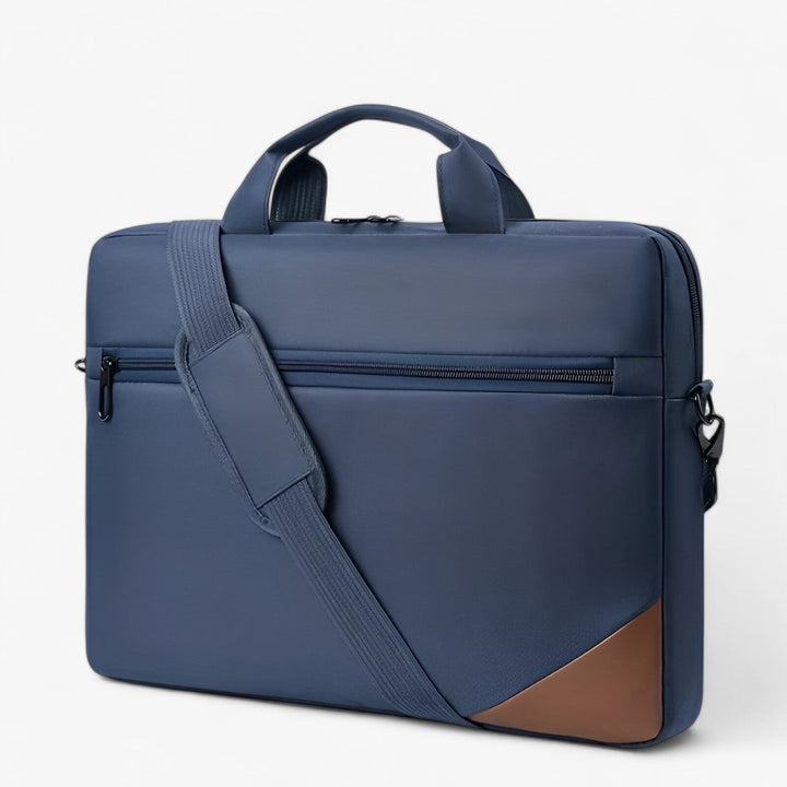 Borsa porta laptop uomo rossa con tracolla rimovibile, ideale per lavoro e viaggio. Design moderno e pratico.