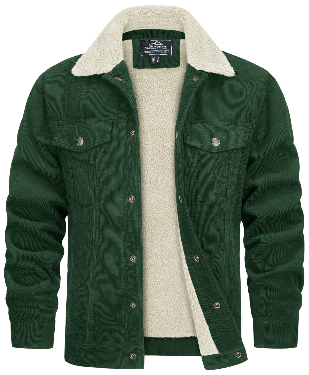 Giacca invernale foderata da uomo in velluto a coste. Assicura calore e un look maschile classico, molto versatile.