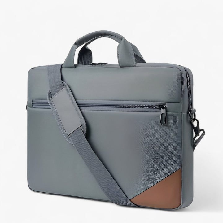 Borsa lavoro rossa da uomo con tracolla, ideale per il trasporto sicuro del laptop e l'organizzazione quotidiana.