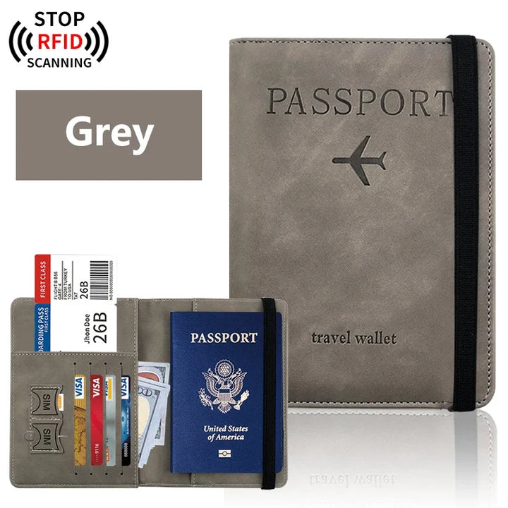 Portafoglio da viaggio in PU resistente, portapassaporto elegante con spazio per tutti i tuoi essenziali.