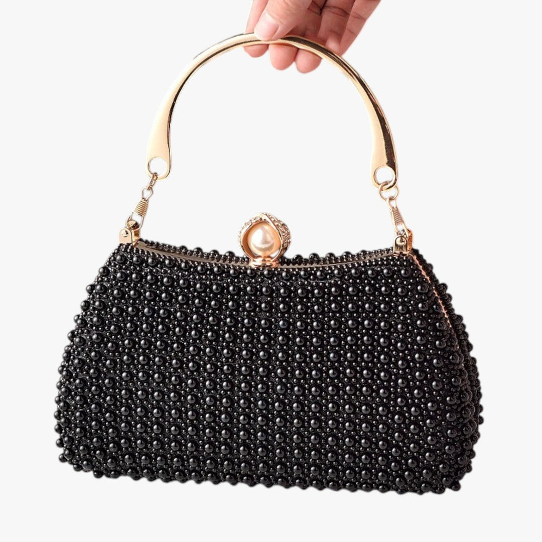 Clutch da donna elegante, borsa a mano con perline multicolore, perfetta per feste e cerimonie.