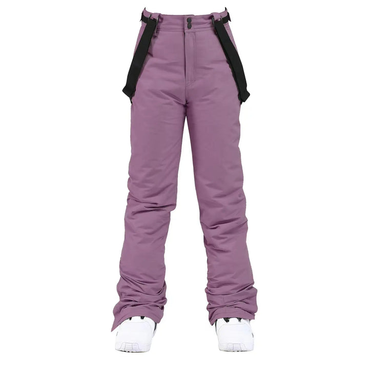 Pantaloni sci e snowboard impermeabili da uomo, isolati per calore estremo, con bretelle.