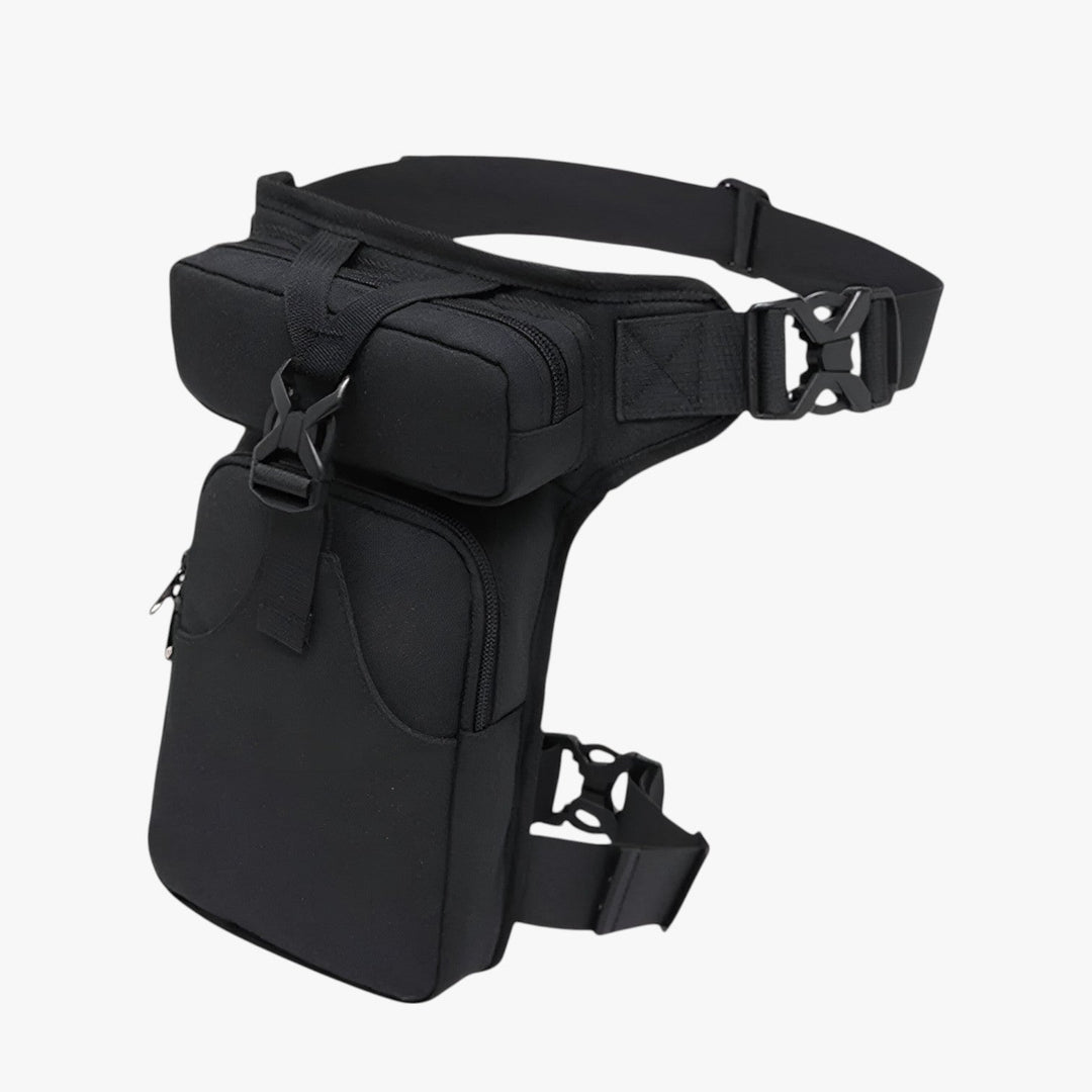 Marsupio uomo in tessuto robusto, regolabile, perfetto per oggetti essenziali. Accessorio nero funzionale e casual.