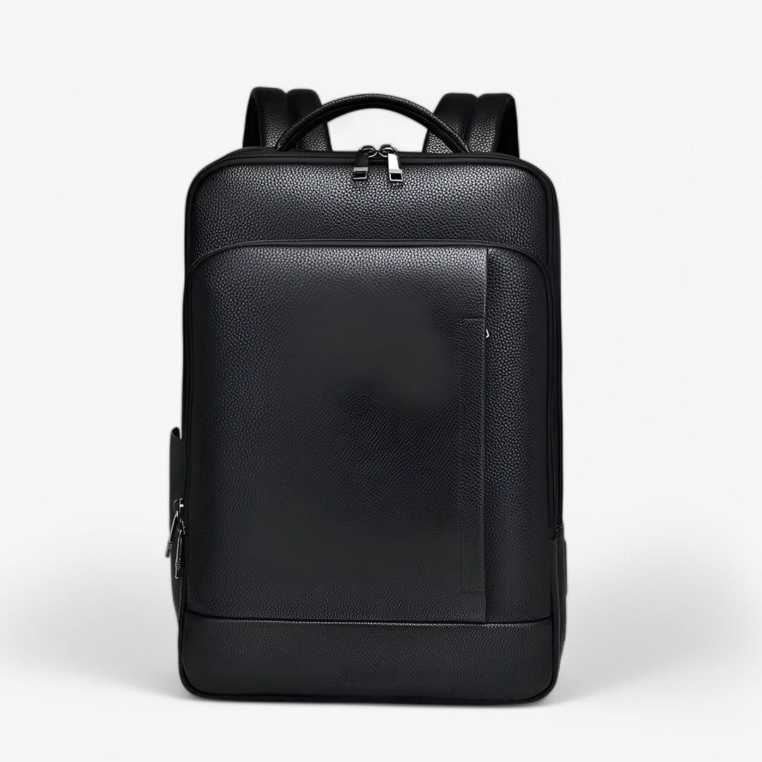 Zaino da uomo nero versatile per laptop, organizzazione quotidiana per lavoro, università e piccoli viaggi.