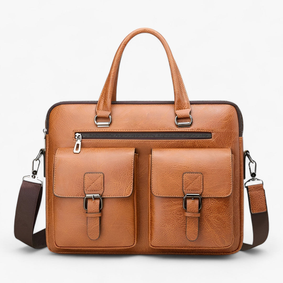 Borsa portadocumenti uomo elegante e funzionale, ideale per laptop e lavoro d'ufficio.
