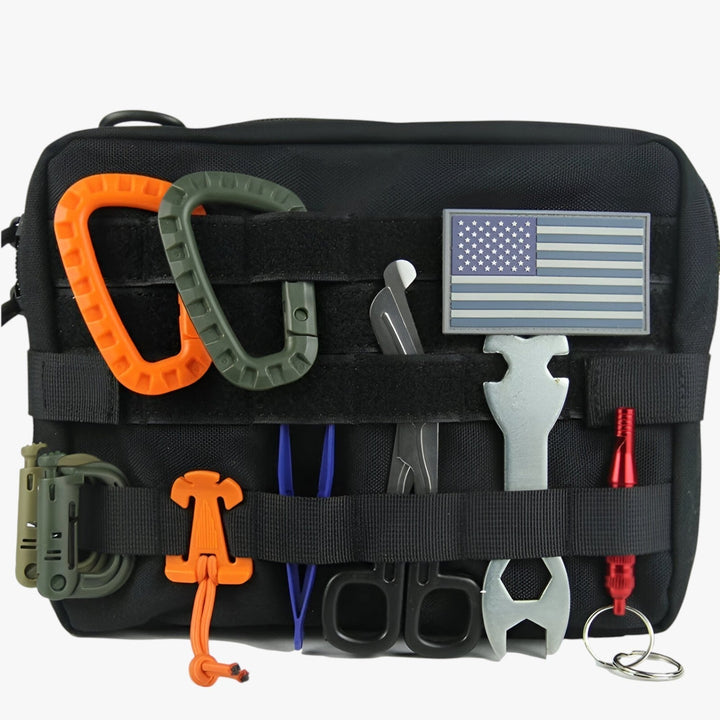 Borsa di primo soccorso unisex compatta nera, kit emergenza e organizer medico per adulti.