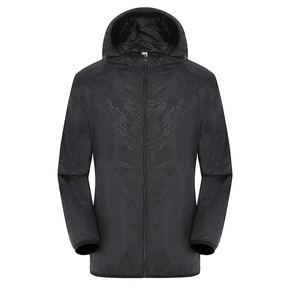 Trench moderno impermeabile unisex, cappotto antipioggia con cappuccio per un look funzionale e alla moda.
