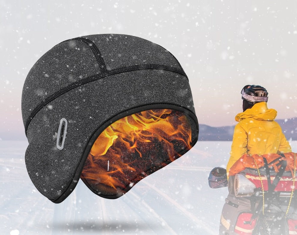 Sottocasco donna in pile termico invernale con paraorecchie, ideale per sport all'aperto.