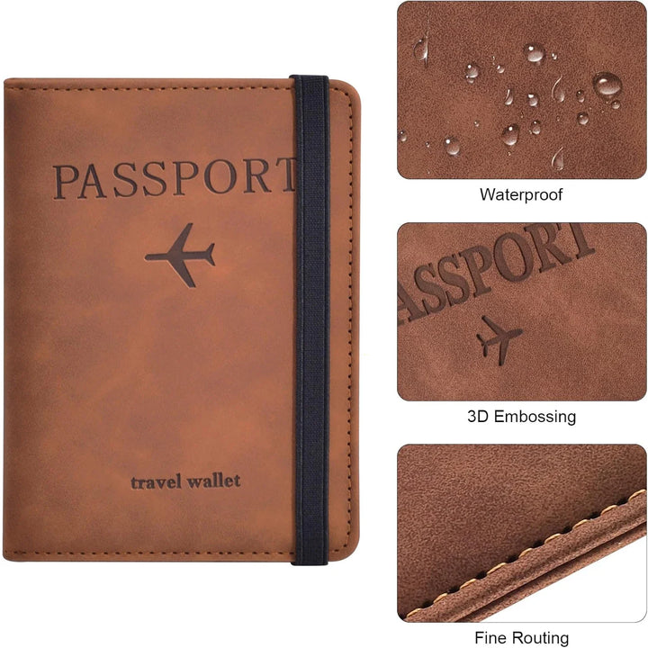 Elegante porta passaporto unisex in PU, ideale per viaggi, organizza documenti importanti e carte.